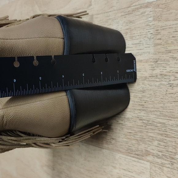 See by Chloe Leather Epona Fringe Wedge Ankle Boot Nude Size 38.5 - Picture 5 of 8